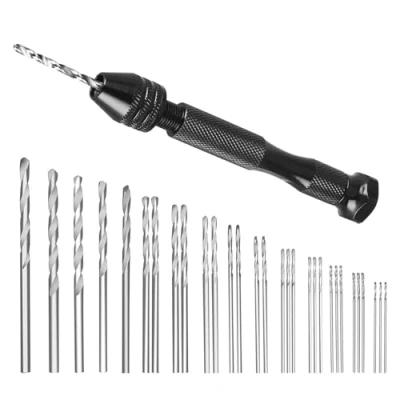 Immagine di Linkstyle 31Pcs Mini Trapani a Mano, Precision Pin Vise + 30Pcs Punte Trapano Elicoidali Twist Drill Bits Set per Utensili Foratura Modellismo Fai da Te (0,5 3,0 mm)