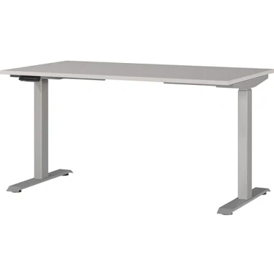 Immagine di Germania Scrivania 7905 643, in cashmere/argento, tel. regolabile altezza, 140 x 120 80 cm (LxAxP)