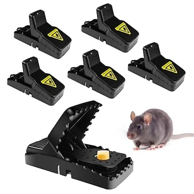 Immagine di Fousenuk Trappola per Topi, 6 Pezzi Trappole Topi da Interno ed Esterno, Ratti Riutilizzabile, Plastica Piccoli, Professionale Resistenti e Facile Pulire