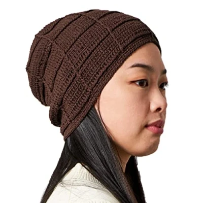 Immagine di CHARM Uomo Beanie Berretto Cappello Cotone Mano Fatto Unisex Marrone Scuro