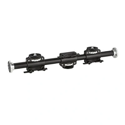 Immagine di Walimex WT 628 Auslegearm (2 horizontal und vertikal verstellbare Schlitten, 2x 3/8 Zoll, 1/4 60 cm lang, für bis zu 4 Geräte, Rohrdurchmesser 30mm, cm, mit 2 Schlitten)