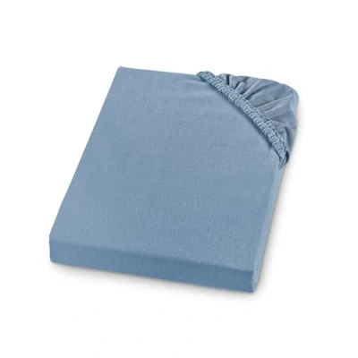Immagine di sleepling Comfort lenzuolo con angoli in morbida flanella realizzato Germania 100% cotone per materassi fino a 23 cm di altezza, bordo elastico perimetrale, 100 x 200, azzurro