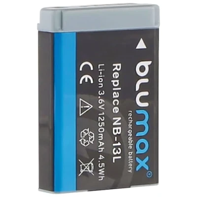 Immagine di Blumax Batteria sostitutiva Canon NB 13L NB13L con InfoCHIP! / 1250mAh 3,6V compatibile PowerShot SX620 SX720 SX730 SX740 G1 X Mark III G5 G7 G9 e II