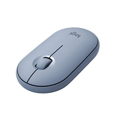 Immagine di Logitech Pebble Mouse Wireless, Bluetooth o 2,4 GHz con Mini Ricevitore USB, Silenzioso, per ‎Computer Sottile, Clic silenziosi, PC/Mac/Laptop/iPadOS/Chromebook Blu