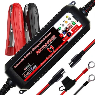 Immagine di MOTOPOWER MP00207 FR 6V/12V 4AMP Caricabatterie Intelligente Completamente Automatico Maintainer con Modalità di Recupero della Batteria