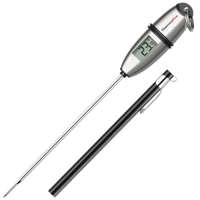 Immagine di ThermoPro TP02S Termometro da Cucina Digitale a Lettura Istantanea con 5.35&quot; Sonda Lunga e Display LCD per BBQ Carne Barbecue Vino Latte Olio Dolci Alimenti Griglia Acqua