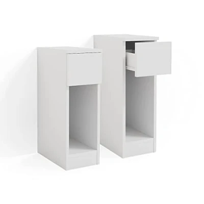 Immagine di Vicco comodini camera da letto Enton, Bianco, 20 x 59.5 cm Set di 2