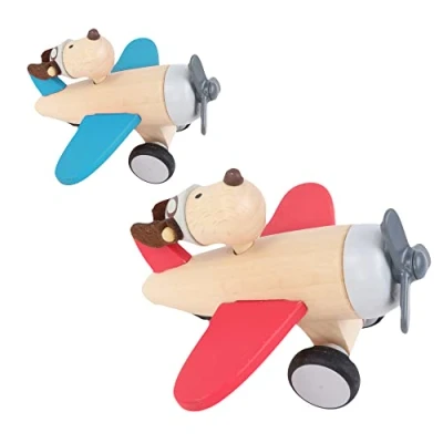 Immagine di PLANÈTE BOIS Aereo FSC 030197 1 Pezzo Modello Casuale Legno Gioco per Bambini Aliante Giocattolo Durevole 12 cm x 8 A Partire dai Mesi, Multicolore,
