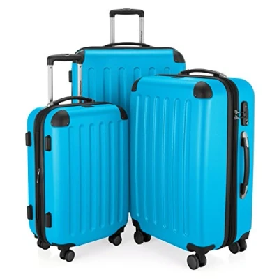 Immagine di HAUPTSTADTKOFFER SPREE Set di 3 valigie, Valigie rigide, Trolley con 4 doppie ruote, Bagaglio da viaggio opaco, viaggio, TSA, (S, M e L), Ciano