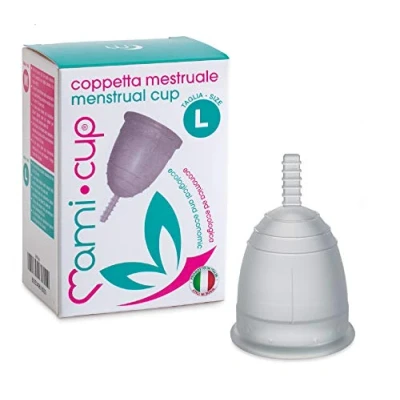 Immagine di Coppetta Mestruale Mamicup IN Silicone Medicale MADE ITALY (L, TRASPARENTE)