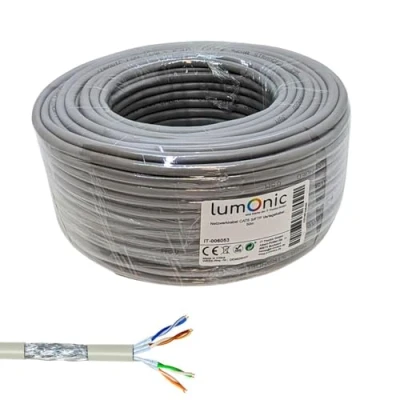 Immagine di Lumonic 50m Netzwerkkabel CAT 6 S/FTP PIMF I Cat6 Kabel, Gigabit Lan Ethernet Kabel Flexibles Verglegekabel geschirmt, für den Innenbereich b