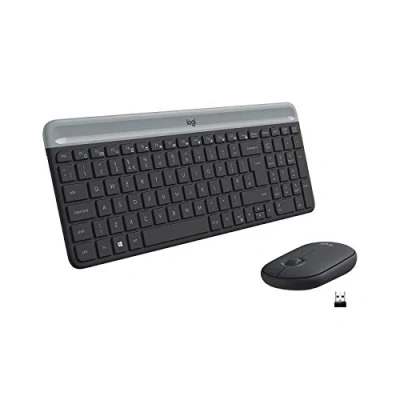 Immagine di Logitech MK470 Kit Mouse e Tastiera, Layout Inglese Qwerty UK, Nero