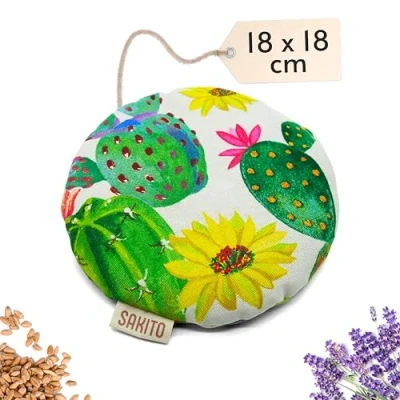 Immagine di Scaldino con Semi (18x18 cm) Cuscino Termico Microonde Riscaldabile Riscaldante Borsa Termica Semini Riscaldanti di Grano e Lavanda (Rotondo)