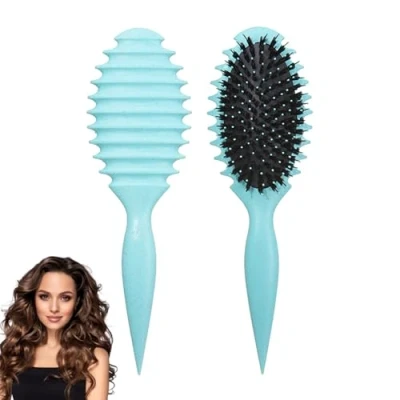 Immagine di Atsmoce®2024 Nuovo Bounce Defining Curl Spazzola, Spazzola Curly Brush, per Capelli Ricci Setole Cinghiale (Green)