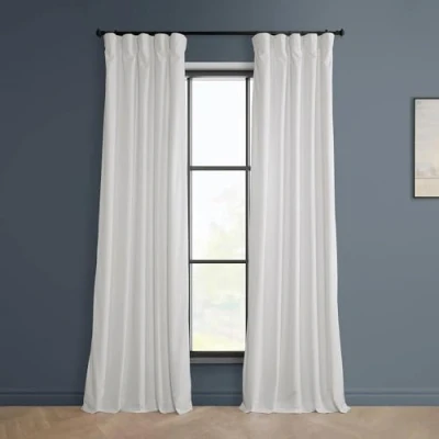 Immagine di HPD Half Price Drapes VPYC P Heritage Tenda in Velluto Felpato (1 Pannello), Misto Poliestere, Cuscino Bianco, 50 x 84
