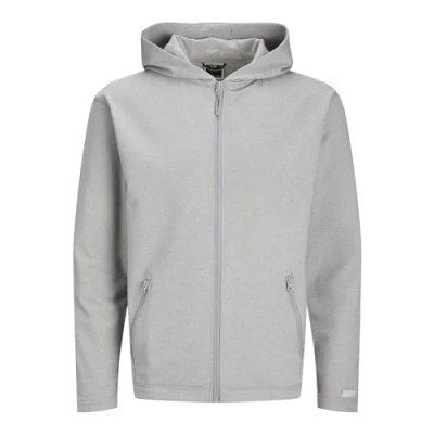 Immagine di Jack &amp; Jones PLUS SIZE Felpa con zip, Uomo, Taglia: 4XL, Light grey melange
