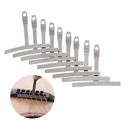 Immagine di Set di 9 calibro RADIUS sottocorda per chitarra e impostazione basso strumenti liuteria regolazioni sella a ponte