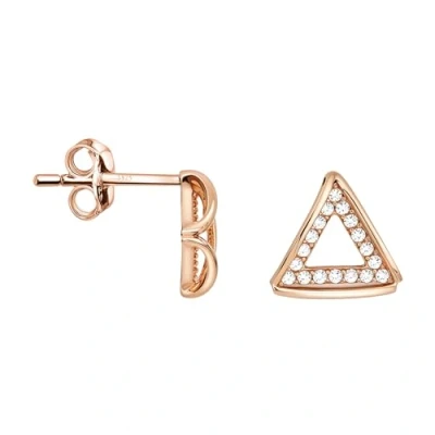 Immagine di SOFIA MILANI Orecchini da Donna in Argento 925 Placcati Oro Rosa e con Pietra Zircone a Perno Triangolo 20598