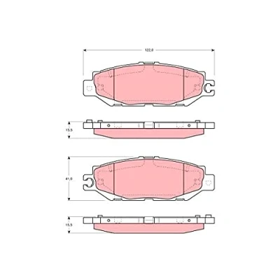 Immagine di TRW GDB1240 Kit pastiglie freno Non predisposto per contatto segnalazione usura