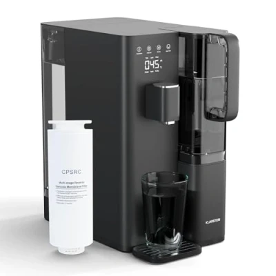 Immagine di KLARSTEIN VitalPour Filtro Acqua Osmosi Inversa a 5 Stadi, Dispenser Calda Istantanea Temperature, Serbatoio 5L &amp; Caraffa 1,5L, Installazione Facile, Pannello Touch, Blocco Bambini