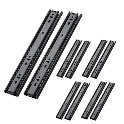Immagine di AOLISHENG 5 paia guide per cassetti estensione totale 500mm, cuscinetti a sfera montaggio laterale, cassetto, capacità di carico 45kg nero
