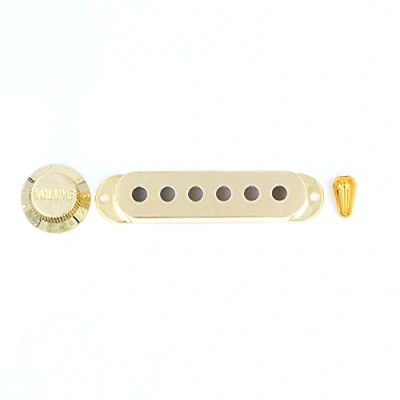 Immagine di Alnicov Copri pickup per chitarra Supporto punta dell&#039;interruttore a bobina singola 6 fori 2 Manopole T1V Set elettrica Strat ST Golden