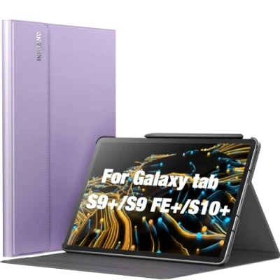 Immagine di INFILAND Custodia per Samsung Galaxy Tab S10+ Plus/S9 FE+/S9+ Plus 12.4 pollici 2024/2023 Release, con portapenne, auto sonno/veglia, Lavanda