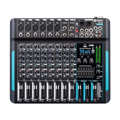 Immagine di D Debra Audio Pro Mixer di registrazione portatile con USB 99 Effetti digitali DSP per DJ Console Studio karaoke (DP 10)