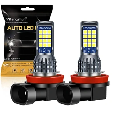 Immagine di Yifengshun 2X bombillas H8/H11 blanco 12V con 24SMD 3030 Chips H8 led antiniebla de coche para Luces delanteras circulación diurna DRL
