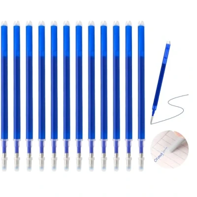 Immagine di Upgraded Mine di ricambio 0,7 mm, 12 pezzi, compatibile con Pilot FriXion (blu), cancellabili, lunghezza scrittura 400 m, mina sostituibile