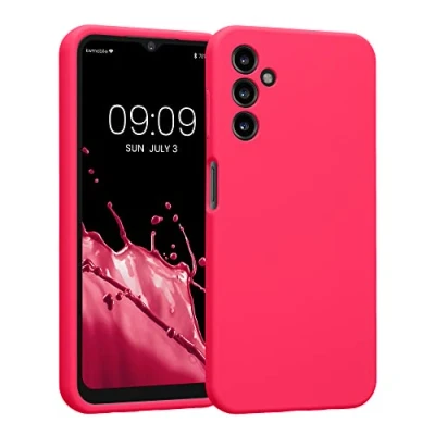 Immagine di kwmobile Custodia Compatibile con Samsung Galaxy A14 5G Cover Back Case per Smartphone in Silicone TPU Protezione Gommata rosa shocking