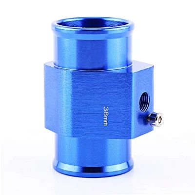 Immagine di Qiilu tubo di raccordo Adattatore universale sensore temperatura flessibile per acqua temp lega alluminio blu