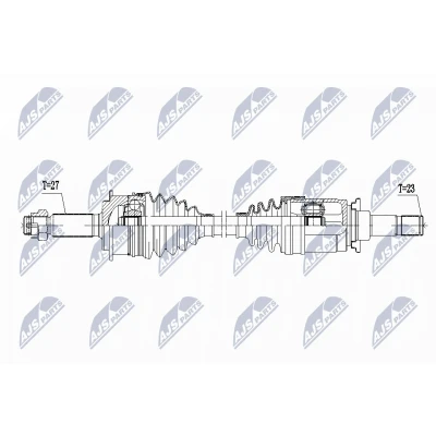 Immagine di NTY NPW PE 107 Albero motore / Semiasse Assale posteriore Sx 755 Cambio manuale