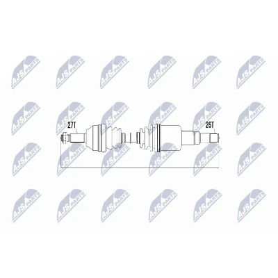 Immagine di NTY NPW JG 000 Albero motore / Semiasse Assale anteriore Sx, 645 Cambio manuale JAGUAR: X Type Sedan
