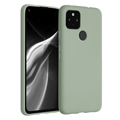 Immagine di kwmobile Custodia Compatibile con Google Pixel 4a 5G Cover Back Case per Smartphone in Silicone TPU Protezione Gommata verde grigio