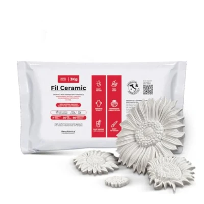 Immagine di Polvere di Gesso atossica da Colare, Asciuga all’Aria, Ceramico Inodore, per Uso Hobbistico e Progetti Creativi, Bianco, Fai Te (3 kg)