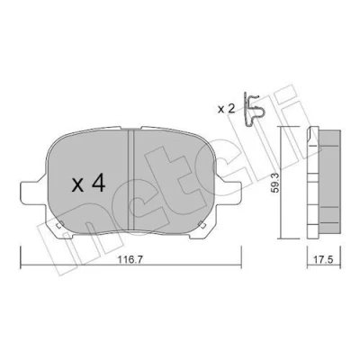Immagine di METELLI 22 0429 0 Kit pastiglie freno con segnalatore acustico usura