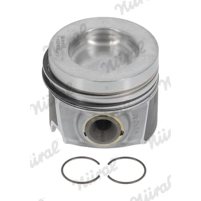 Immagine di NÜRAL 87 447500 30 Pistone 81 con boccola per mozzo spinotto, canale raffreddamento, porta fascia elastica, biella trapezoidale