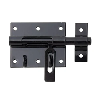 Immagine di Alberts 137311 Chiavistello con passante fissato, rivestito in plastica, piastra 80 x 64 mm, diametro bullone: 11,5 lunghezza totale 116 mm