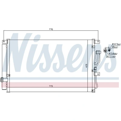Immagine di NISSENS 940211 Condensatore con essiccatore Alluminio 715 R 134a