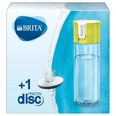 Immagine di BRITA Borraccia filtrante per acqua, Lime (0.6l) incl. 1 filtro MicroDisc la riduzione di cloro, PFAS*, erbicidi, pesticidi e impurità
