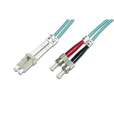 Immagine di DIGITUS DK 2531 05/3 Cavo In Fibra Ottica OM3 5 m da LC a ST Duplex 1/10/40/100 Gbit/s LAN Multimodale MM Tipo Di Fibra: 50/125 µ Turchese (Aqua)