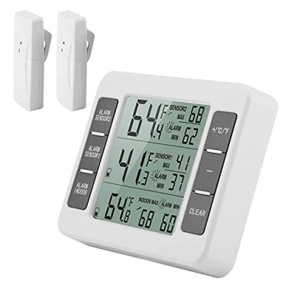 Immagine di Termometro da Frigorifero TOPINCN Freezer wireless Allarme acustico digitale con sensore Display min/max