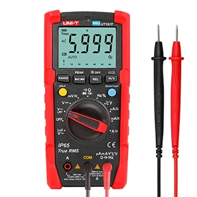 Immagine di UNI T UT191T Multimetro Professionale IP65, 600V AC/DC, 20A, 10Hz 1MHz, 40C 400C/ 40F 752F