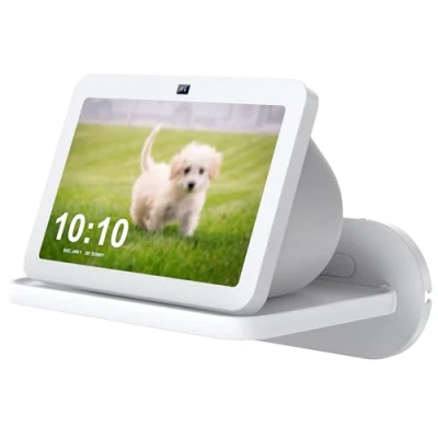 Immagine di PlusAcc Supporto a Muro per Show (1ª / 2ª gen) Mensola Google Nest Hub/Home Hub,Bose,JBL e altri Altoparlanti intelligenti, Soluzione Salvaspazio (Bianco)
