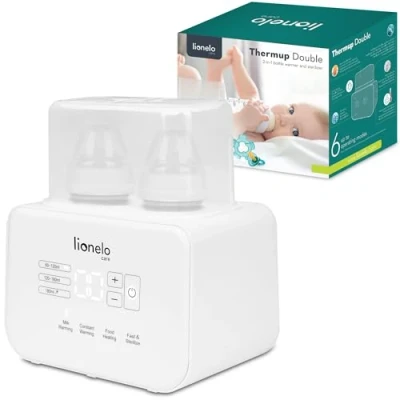 Immagine di LIONELO Thermup Double scaldabiberon elettrico doppio, Sterilizzatore, scalda pappe e biberon, scongelamento latte, riscaldamento rapido 3 5 minuti, 6 funzioni