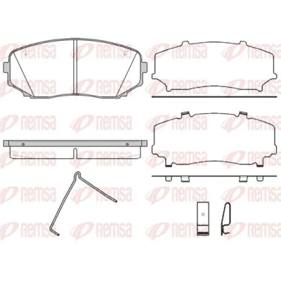 Immagine di REMSA 1267.02 Kit pastiglie freno Assale anteriore con contatto segnalazione usura foglio adesivo accessori, molla MAZDA: CX 7