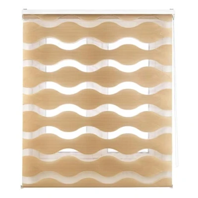 Immagine di Blindecor Lira Onde Tenda a Rullo con Doppio Strato Notte e Giorno, 140 x 180 cm (Larghezza Lunghezza), Beige