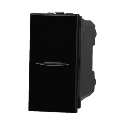 Immagine di Deviatore Assiale 1P 16A Unipolare, Compatibile con Bticino Axolute (Nero)