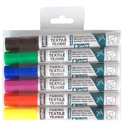 Immagine di Pébéo 803501 7 A Set di 6 pennarelli opaco assortimento Basic punta rotonda 4 mm Multicolore
